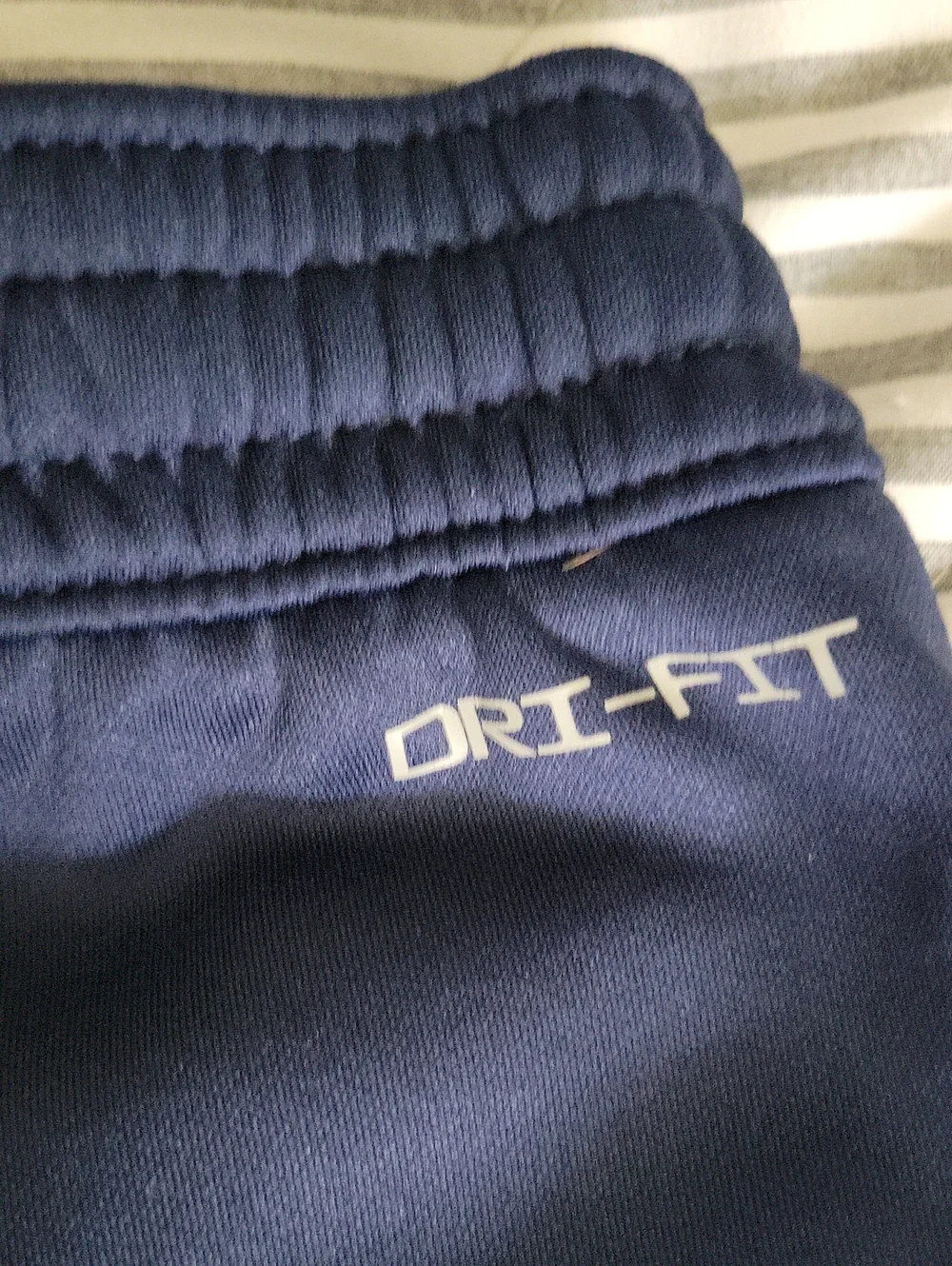 Nike Kids Dark Blue Sweatpants with Distressed White Swoosh